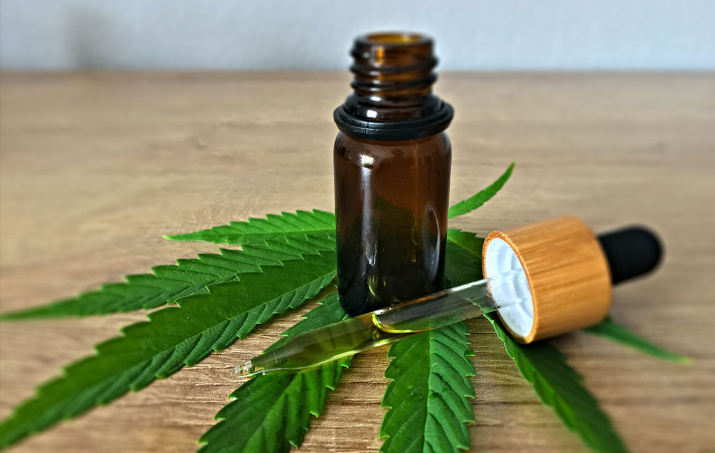 bottle of hemp oil