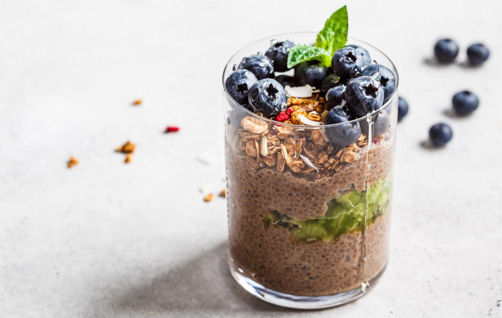 chocolate chia pudding with cbd oil