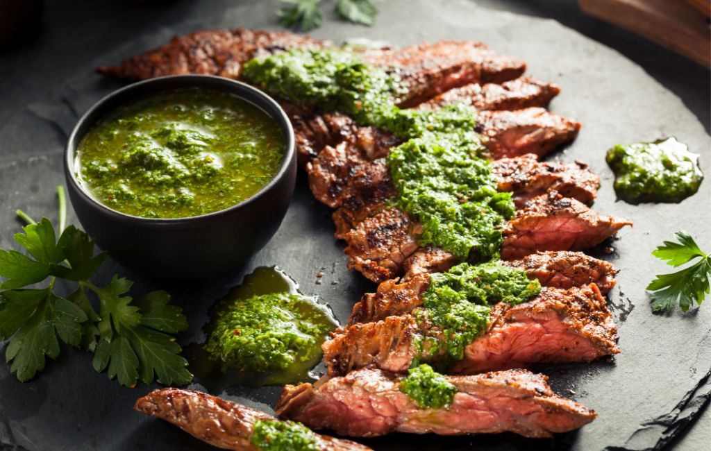 chimichurri sauce with steak
