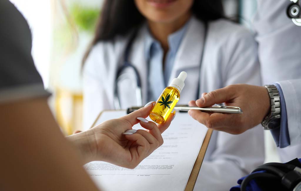 patient receiving CBD oil