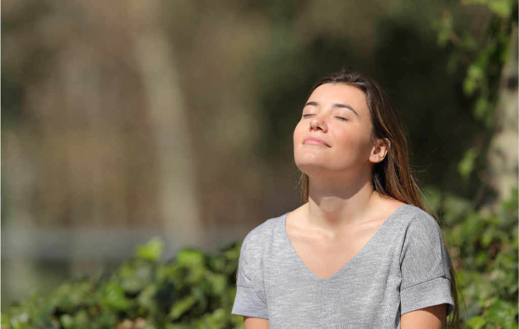 woman enjoying sunshine