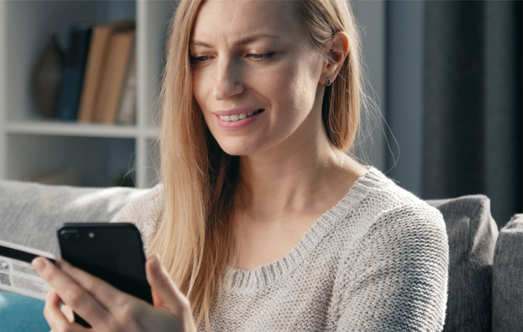 woman shopping on phone