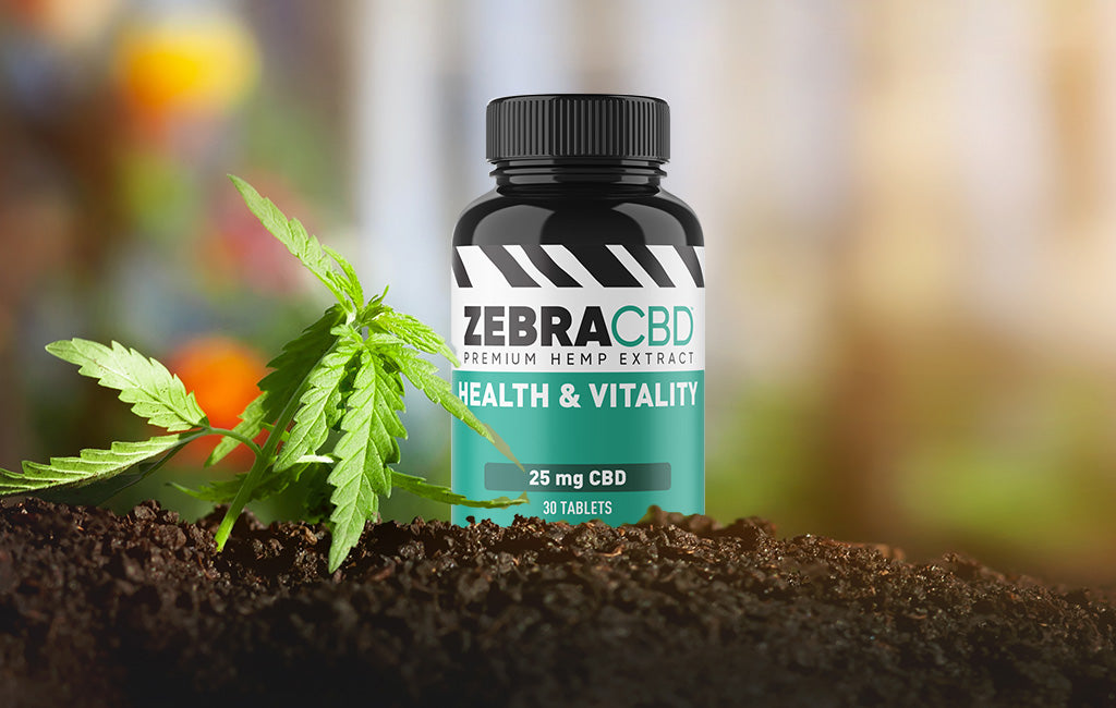 zebra cbd health and vitality tablets in hemp garden