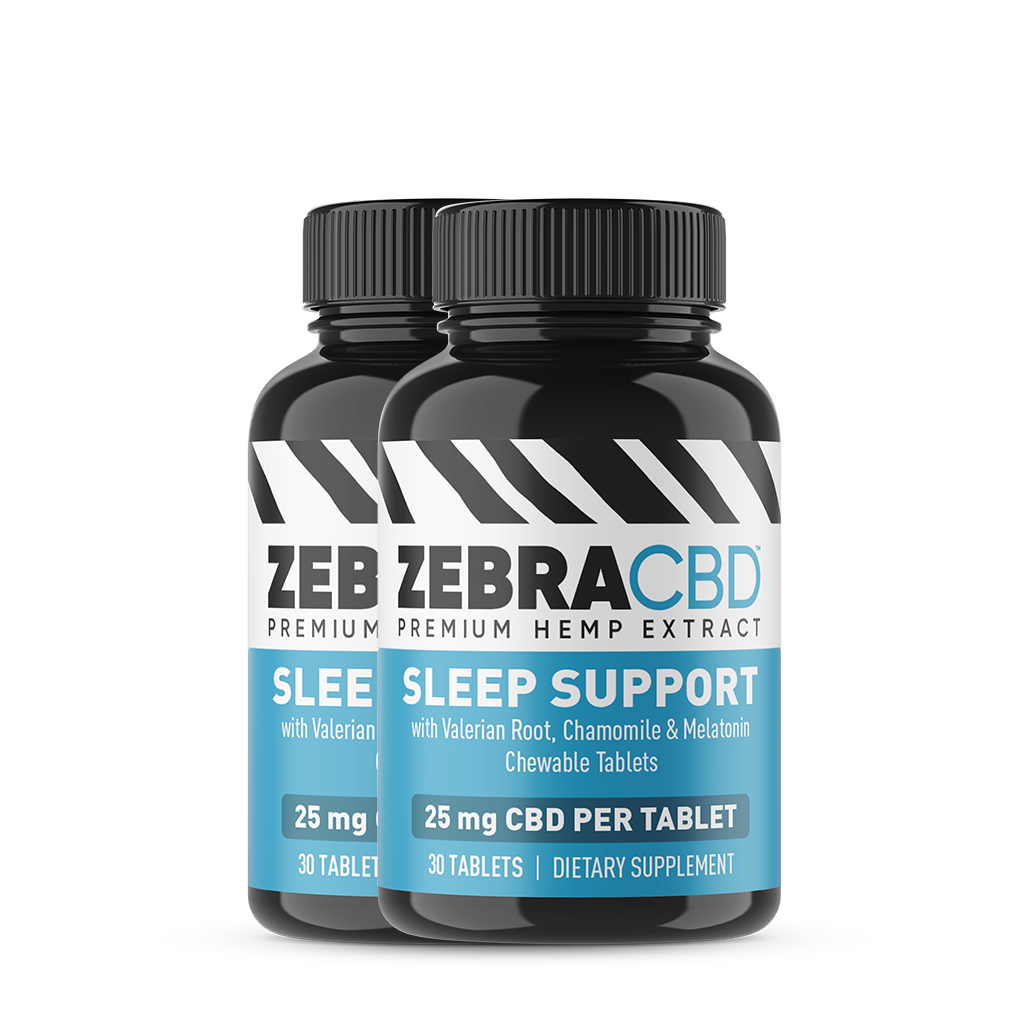 CBD Sleep Support Tablets With Melatonin - Zebra CBD