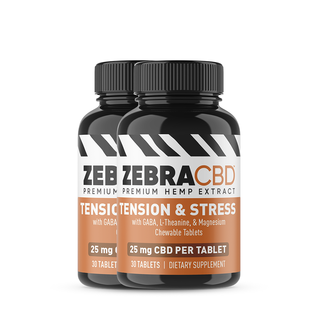 CBD Tension & Stress Tablets - Zebra CBD