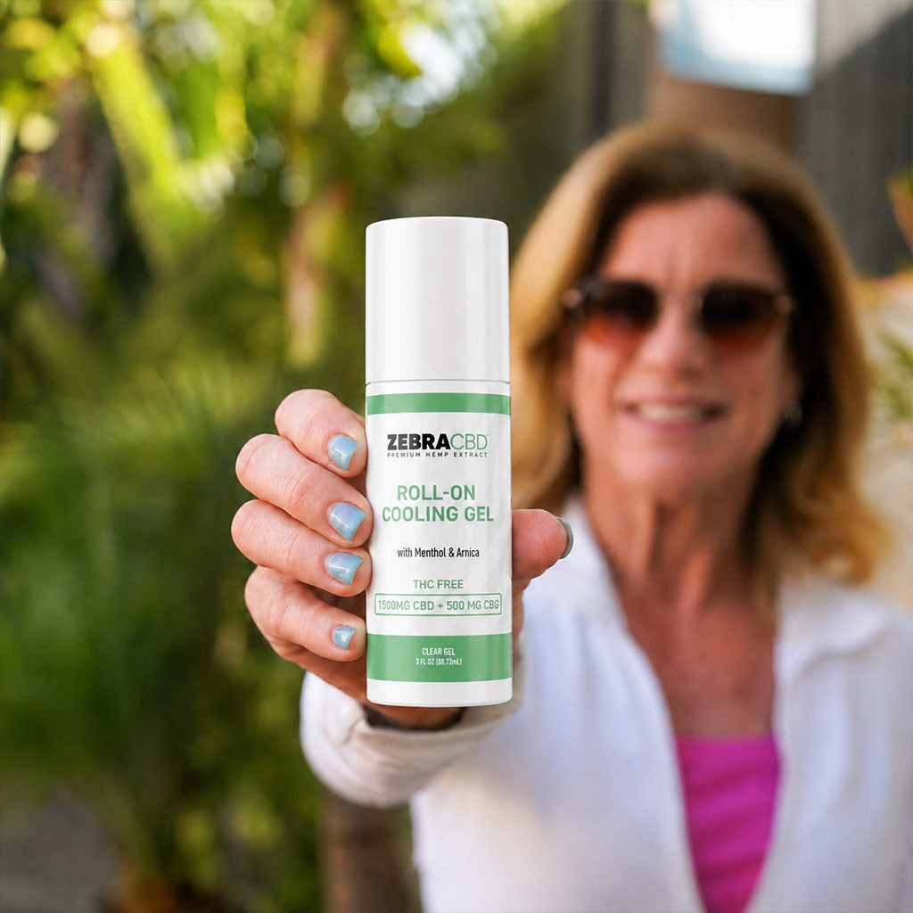 CBD Cooling Roll-On Gel for Muscles & Joints | Zebra CBD