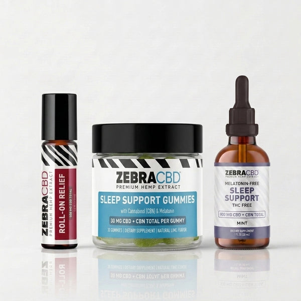 Sleep Reset Bundle - Sleep Oil, Sleep Gummies, and CBD Roll On