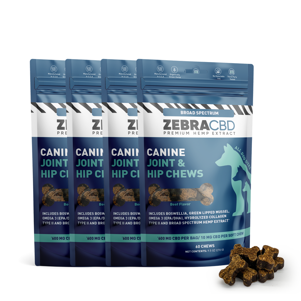 CBD Joint Hip Chews For Dogs Zebra CBD