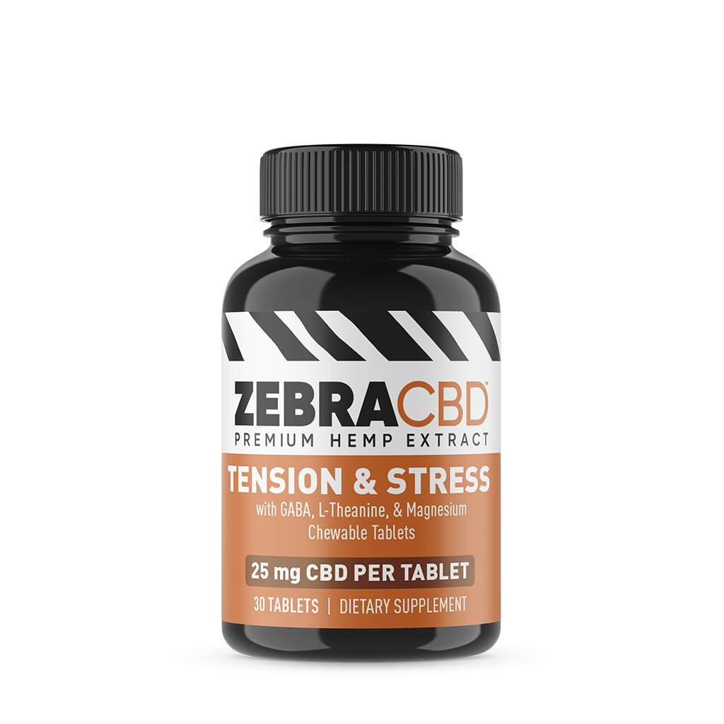 CBD Tension & Stress Tablets - Zebra CBD